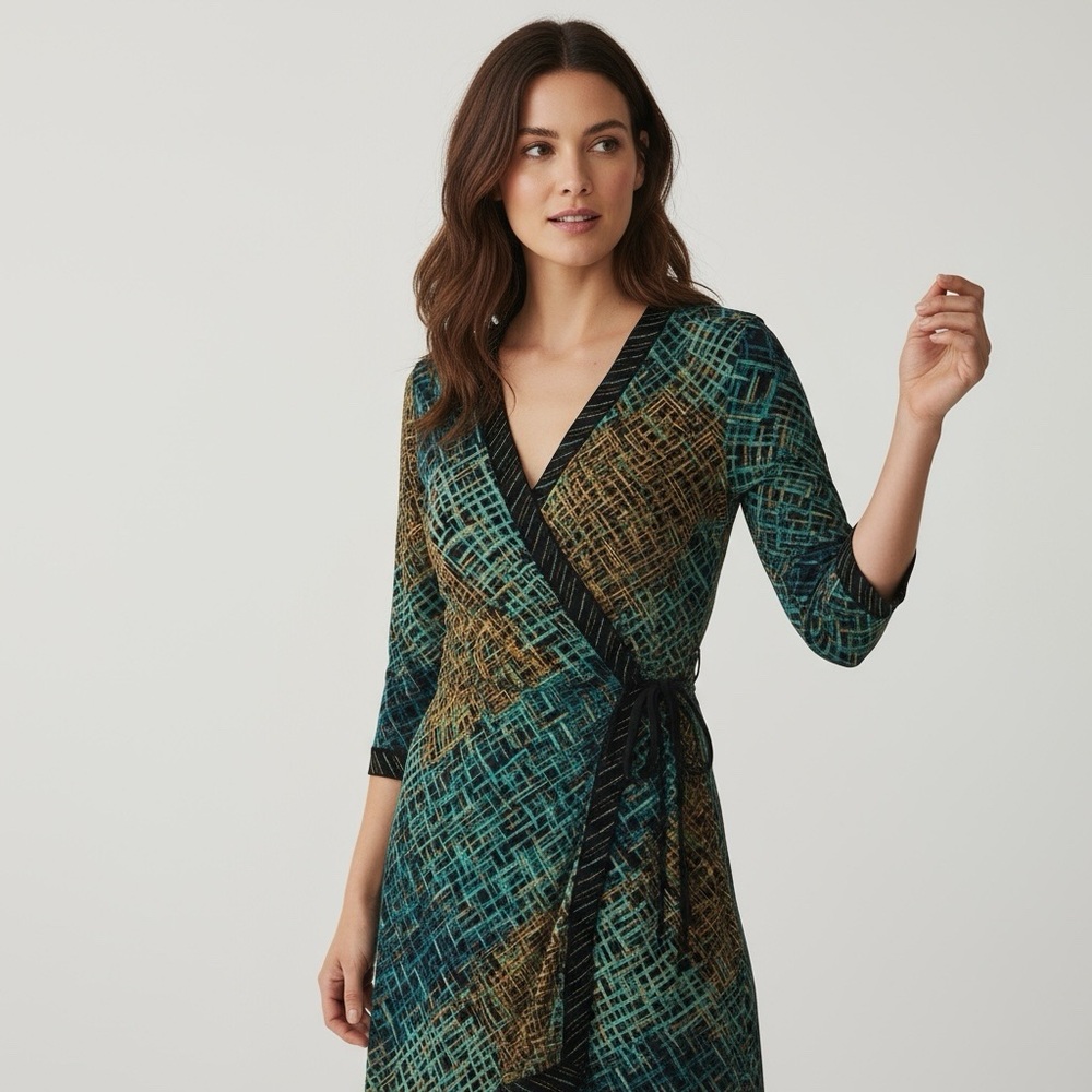 Bcbgmaxazria Multicolor Patterned Wrap Dress - image 7